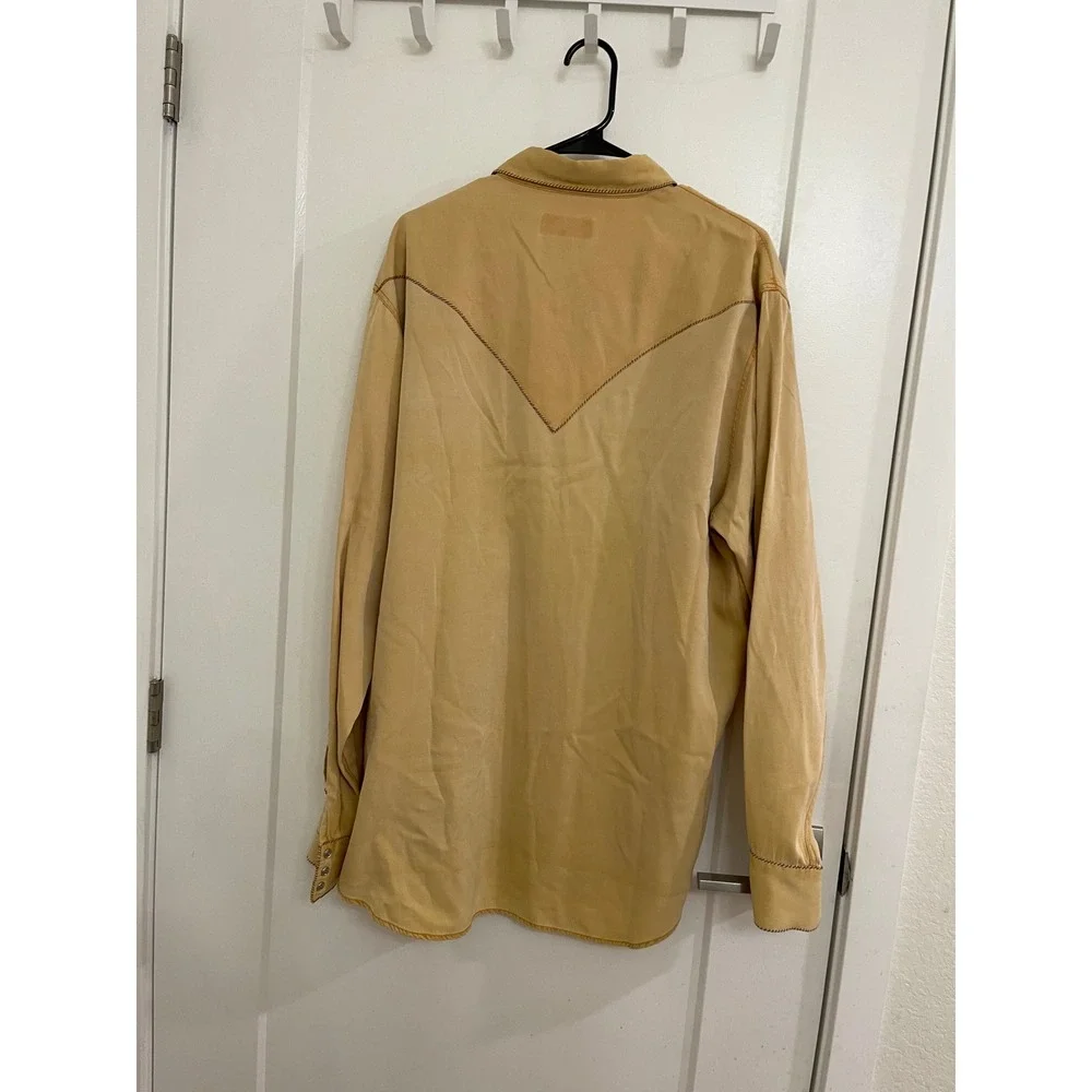 Vintage Ryan Michael Pearl Snap Silk Shirt Western Mens Cowboy Festival